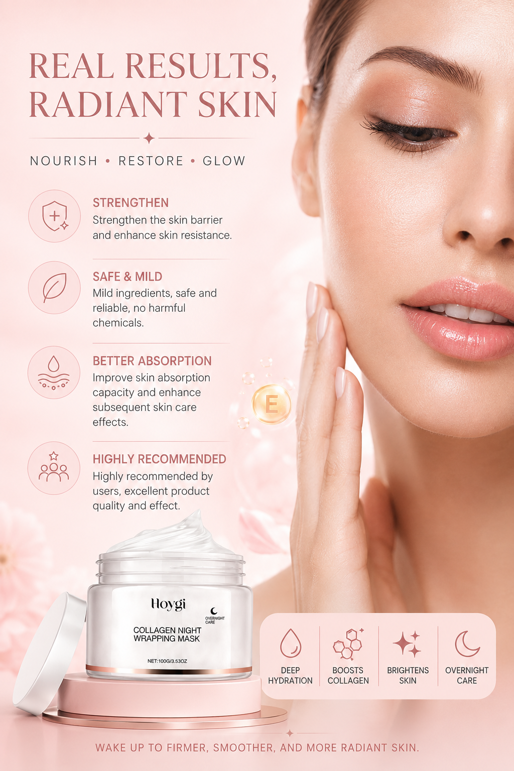Hoygi Collagen Peel Mask Gentle Moisturizing, Hydrating, Brightening And Moisturizing Skin Peel Mask